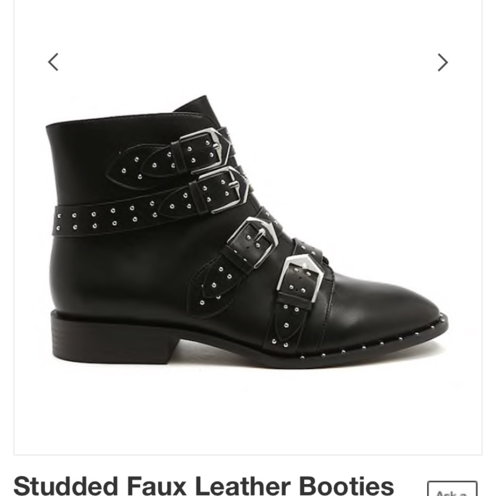 Studded faux leather bootie NWT